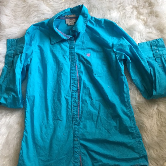 Ariat Tops - Turquoise Ariat rodeo shirt